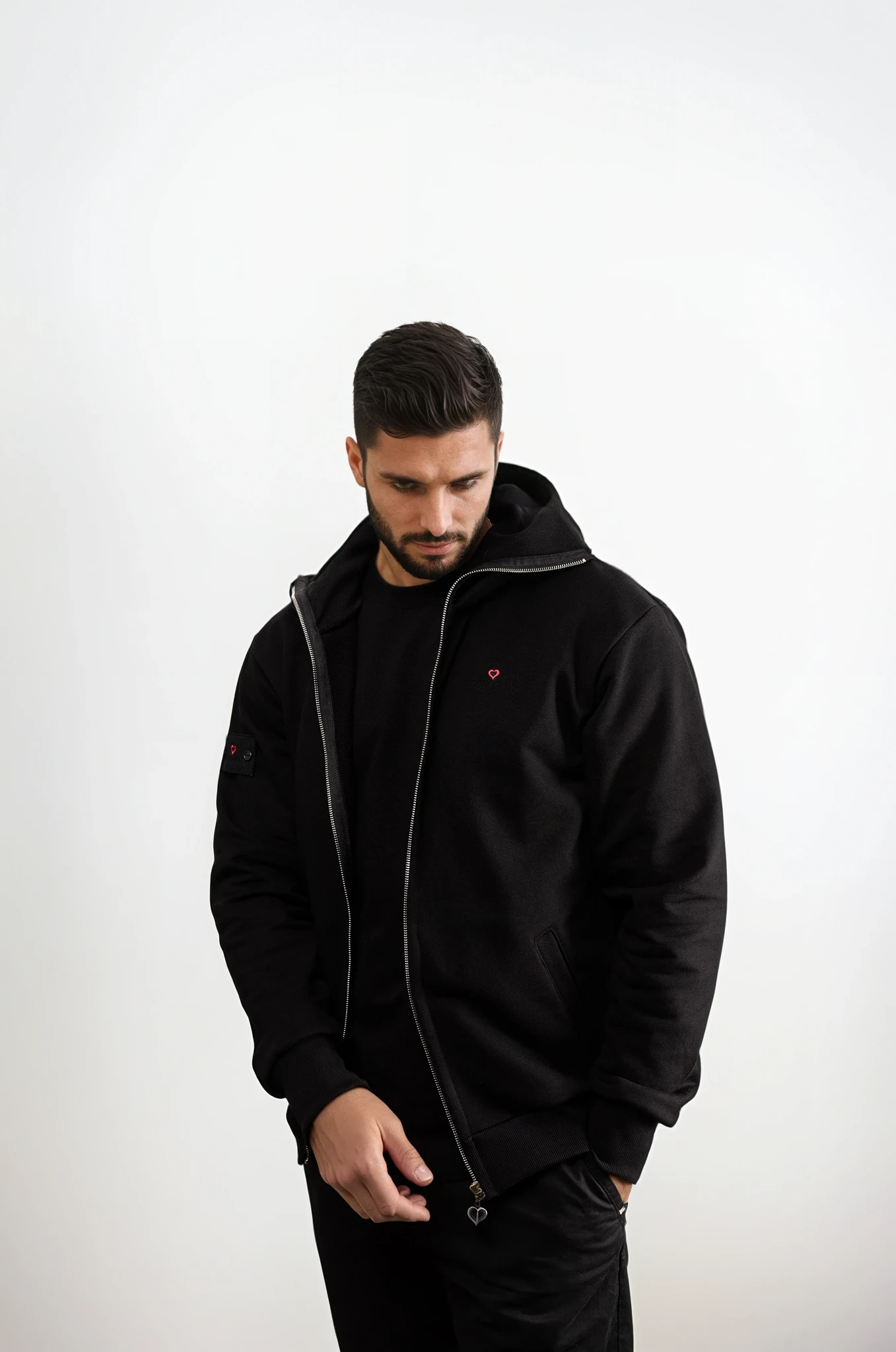 HOS Full-Zip Hoodie poker hoodie with neck guard zip design