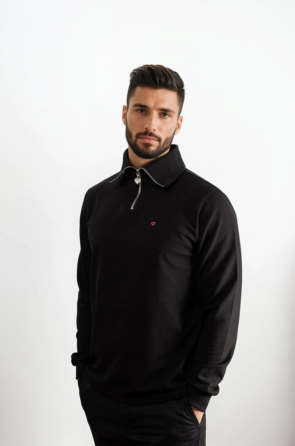 HOS Longsleeve Neck Guard poker long sleeve shirt black cotton