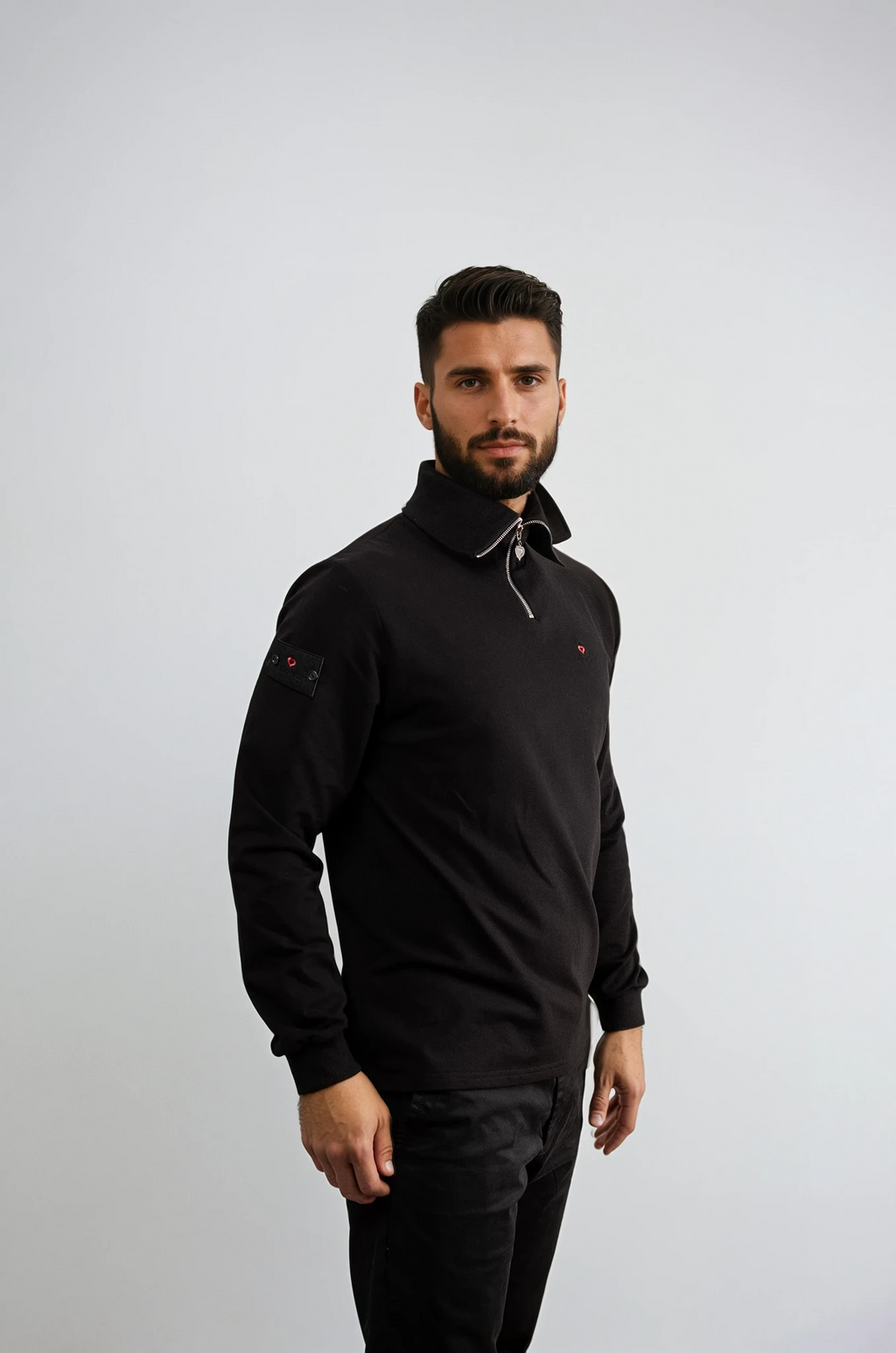 HOS Longsleeve Neck Guard poker long sleeve shirt black cotton