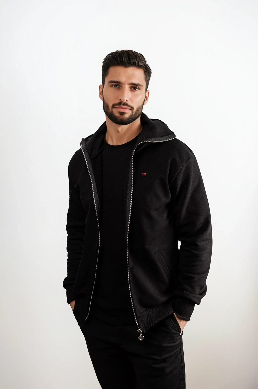 HOS Full-Zip Hoodie poker hoodie with neck guard zip design