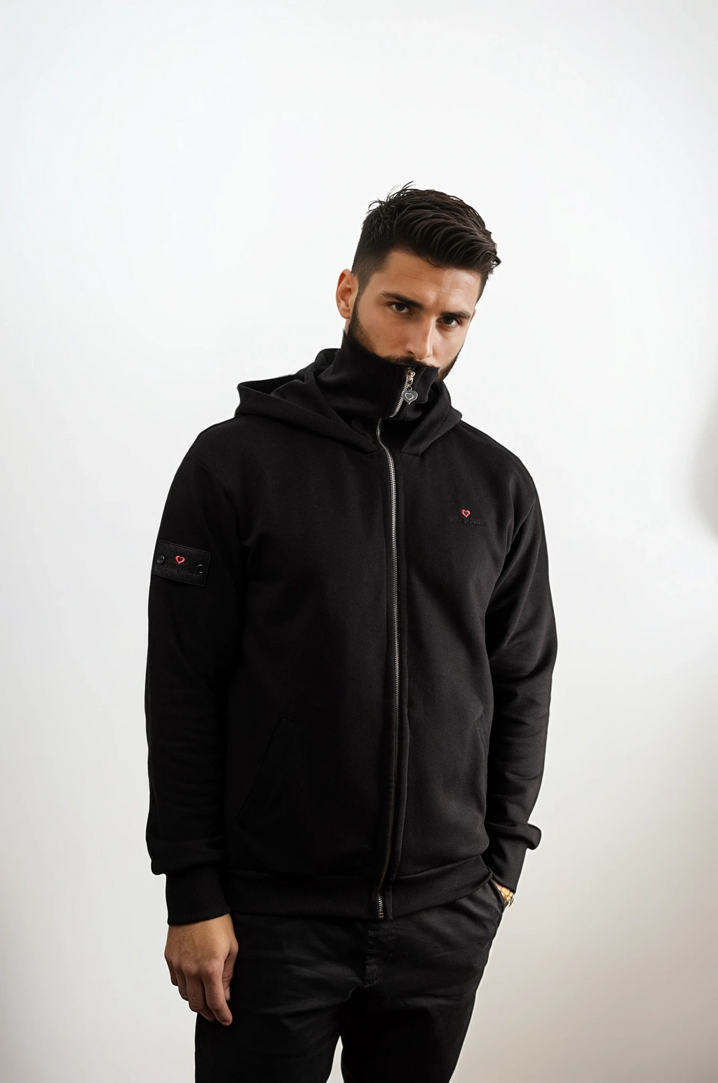 HOS Full-Zip Hoodie poker hoodie with neck guard zip design