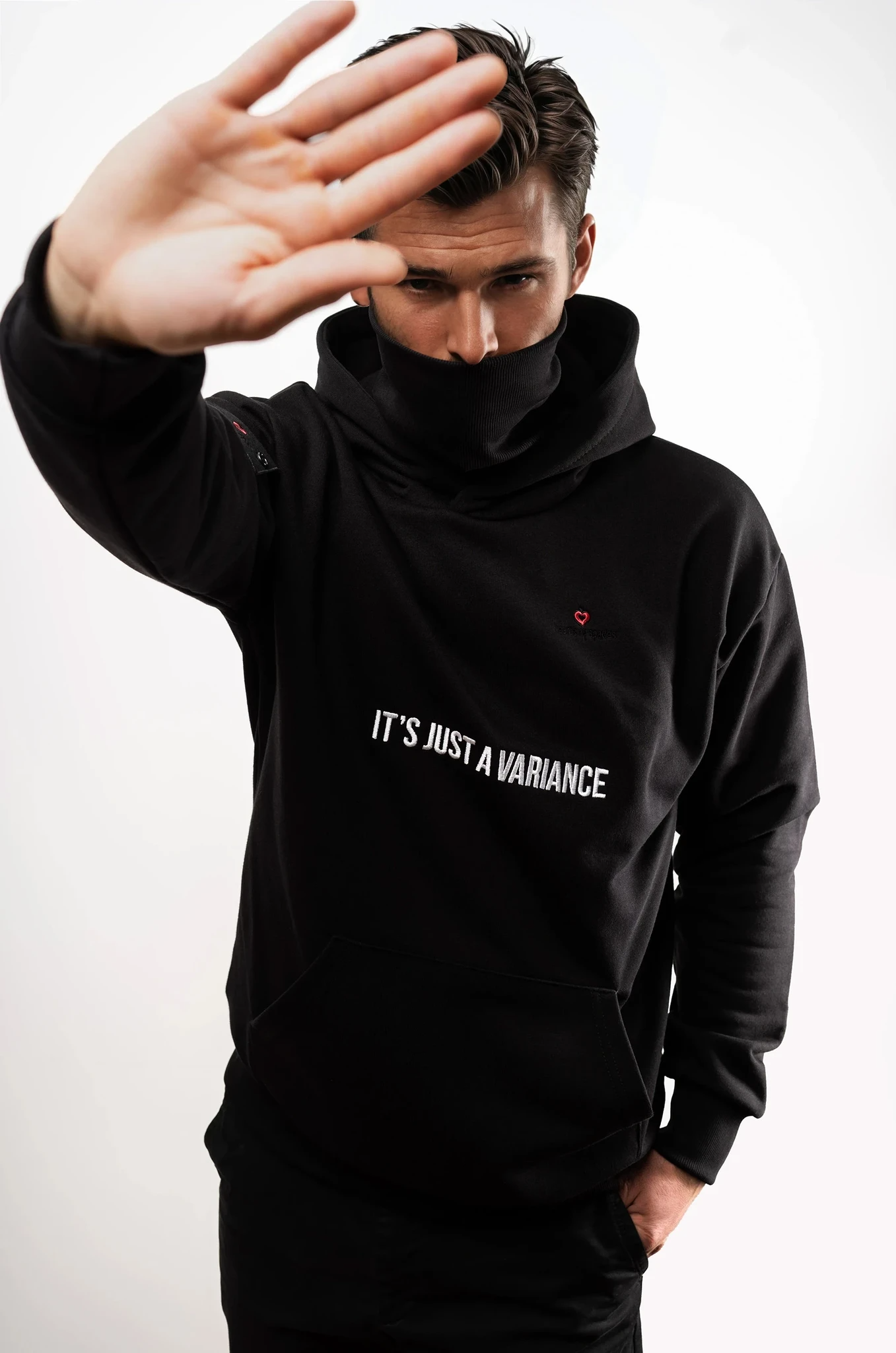 HOS Hoodie with Neck Guard black poker hoodie